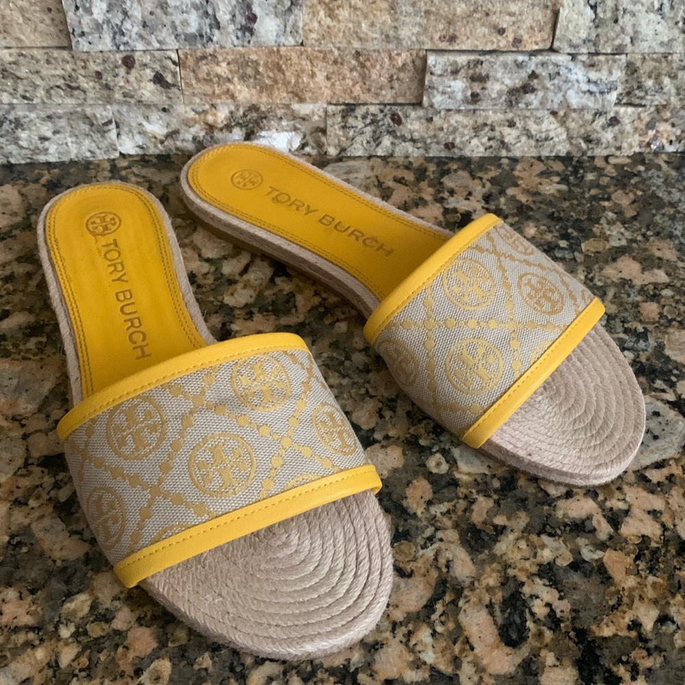 Tory Burch Women's T Monogram Espadrille Slides